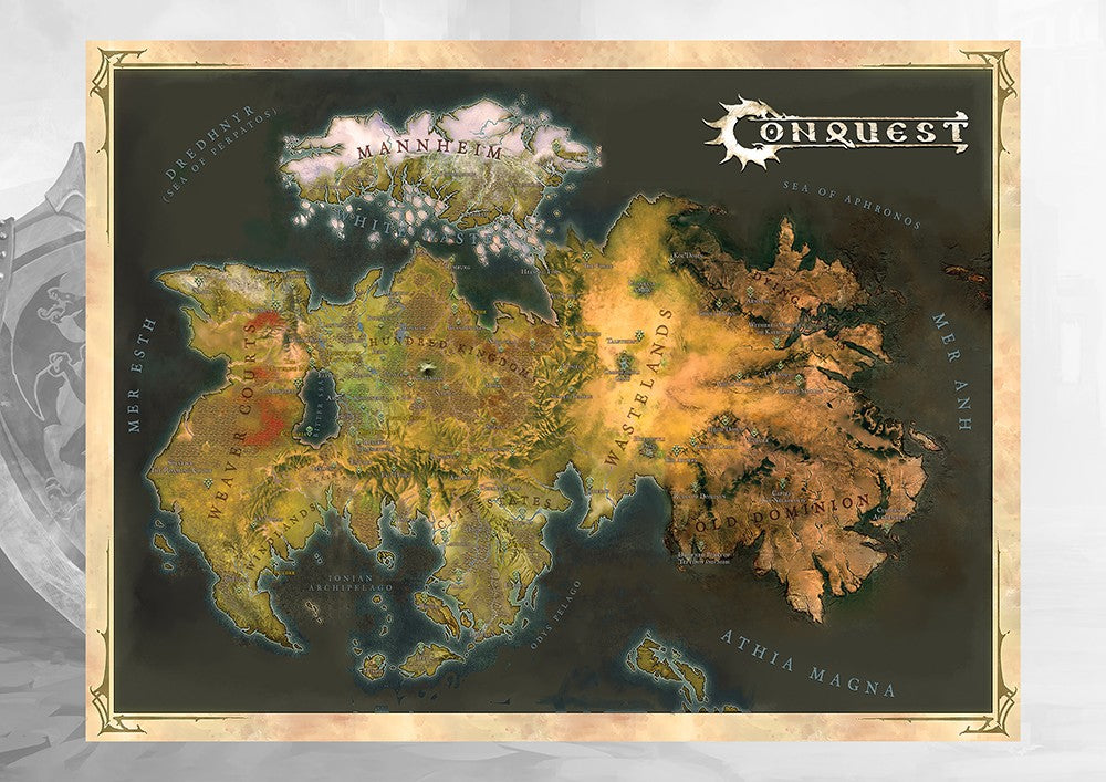 Conquest Cloth Map Of Alektria. The First Continent Of EÄ