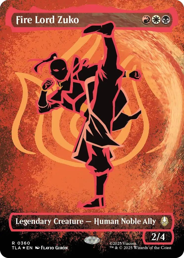Fire Lord Zuko (Borderless) (Neon Ink Foil) (360) (Foil) [Avatar: The Last Airbender]