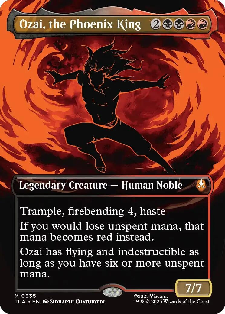 Ozai. the Phoenix King (0335) (Borderless) (335) (Foil) [Avatar: The Last Airbender]