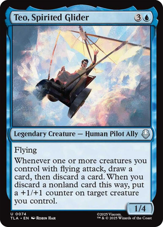 Teo. Spirited Glider (74) (Foil) [Avatar: The Last Airbender]