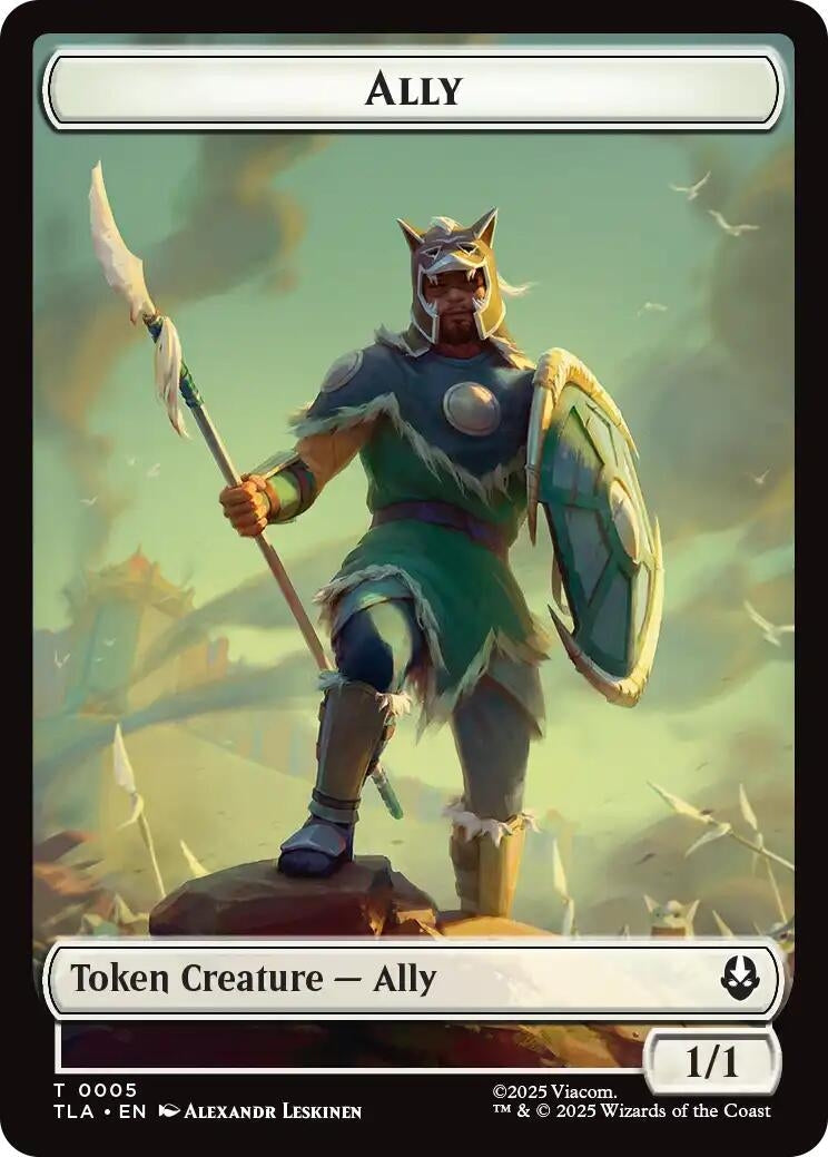 Ally (0005) // Clue (0014) Double-Sided Token (5 // 14) (Foil) [Avatar: The Last Airbender]