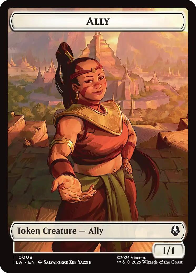 Ally (0008) // Clue (0016) Double-Sided Token (8 // 16) (Foil) [Avatar: The Last Airbender]