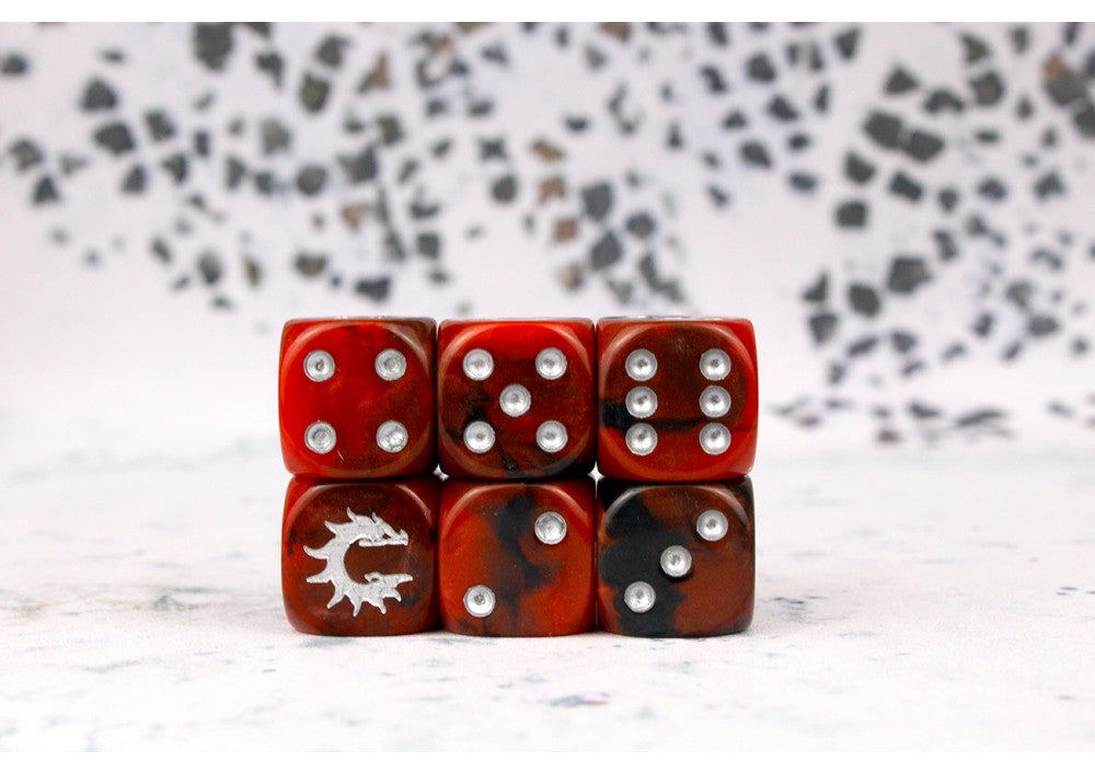 Conquest Logo On Red And Black Dice First Blood